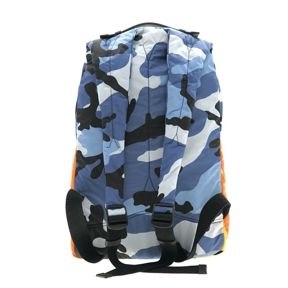 Valentino Garavani Backpack Camouflage Quilted Nylon Multicolor New